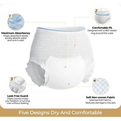Pantaloni da una volta per adulti, pannolini, vendita all'ingrosso, campione gratuito, pantaloni per anziani, pannolini ad alto assorbimento per adulti