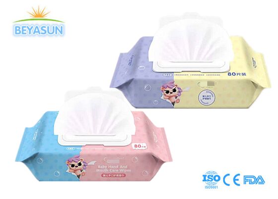 Personalizzazione del produttore 80 pezzi ecologici organici biodegradabili per pelli sensibili salviettine umidificate per la pulizia delle mani 100% naturali per neonati