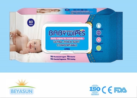 Strofinata bagnata non tessuta 80pcs di Spunlace del bambino della scatola di presentazione